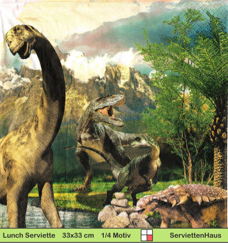 Dinosaurier am See - 1 Paket mit 20 Servietten